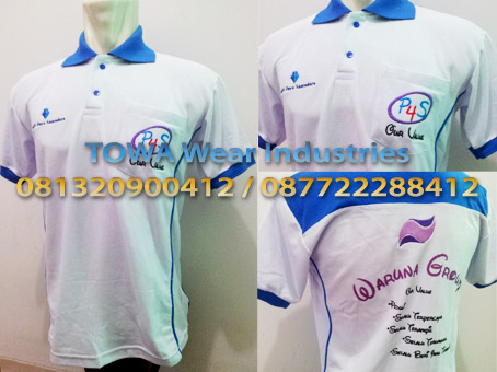 Kaos Polo Shirt Bordir Sablon Seragam Waruna Group