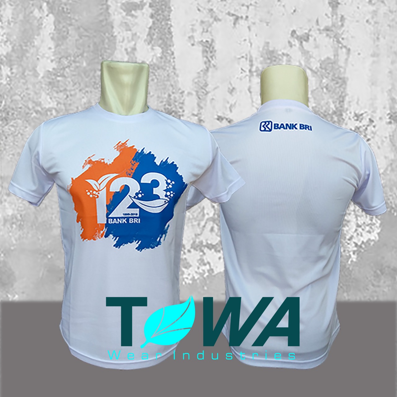 konveksi tempat  produksi baju kaos event ulang tahun bri ke 123 tahun