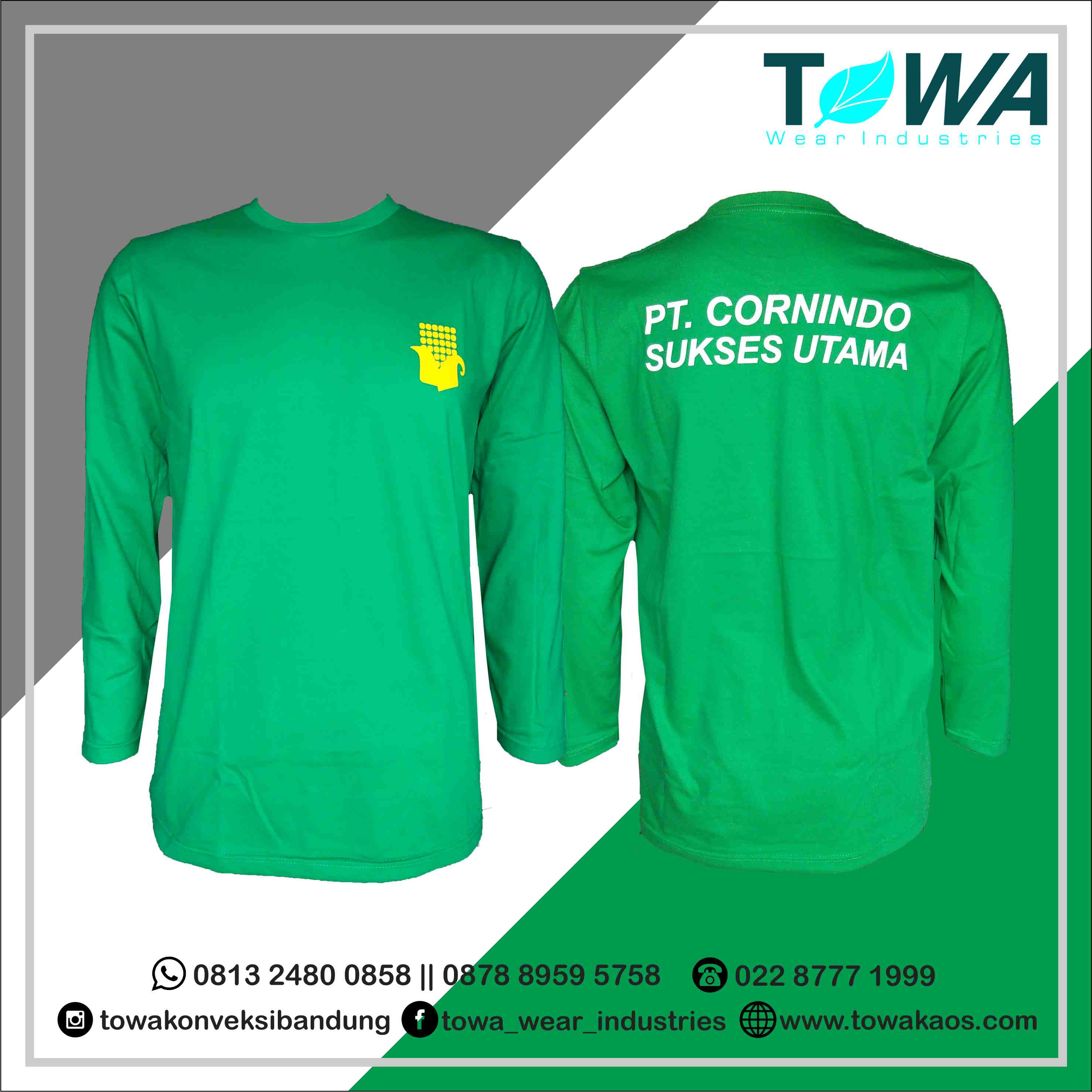 baju kaos oblong baju seragam pt cornindo sukses utama bahan cotton combed lengan panjang