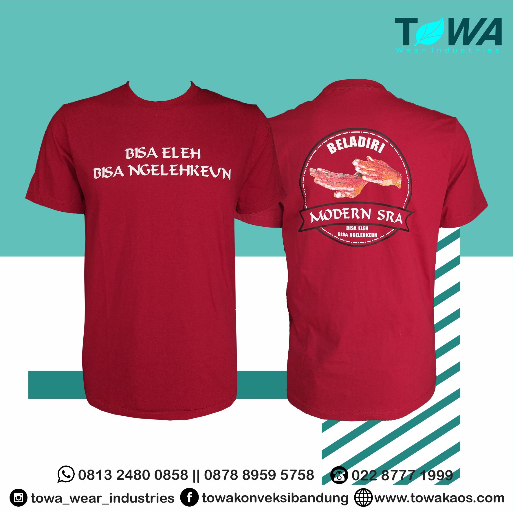 baju kaos oblong baju event modern sra bahan cotton combed merah