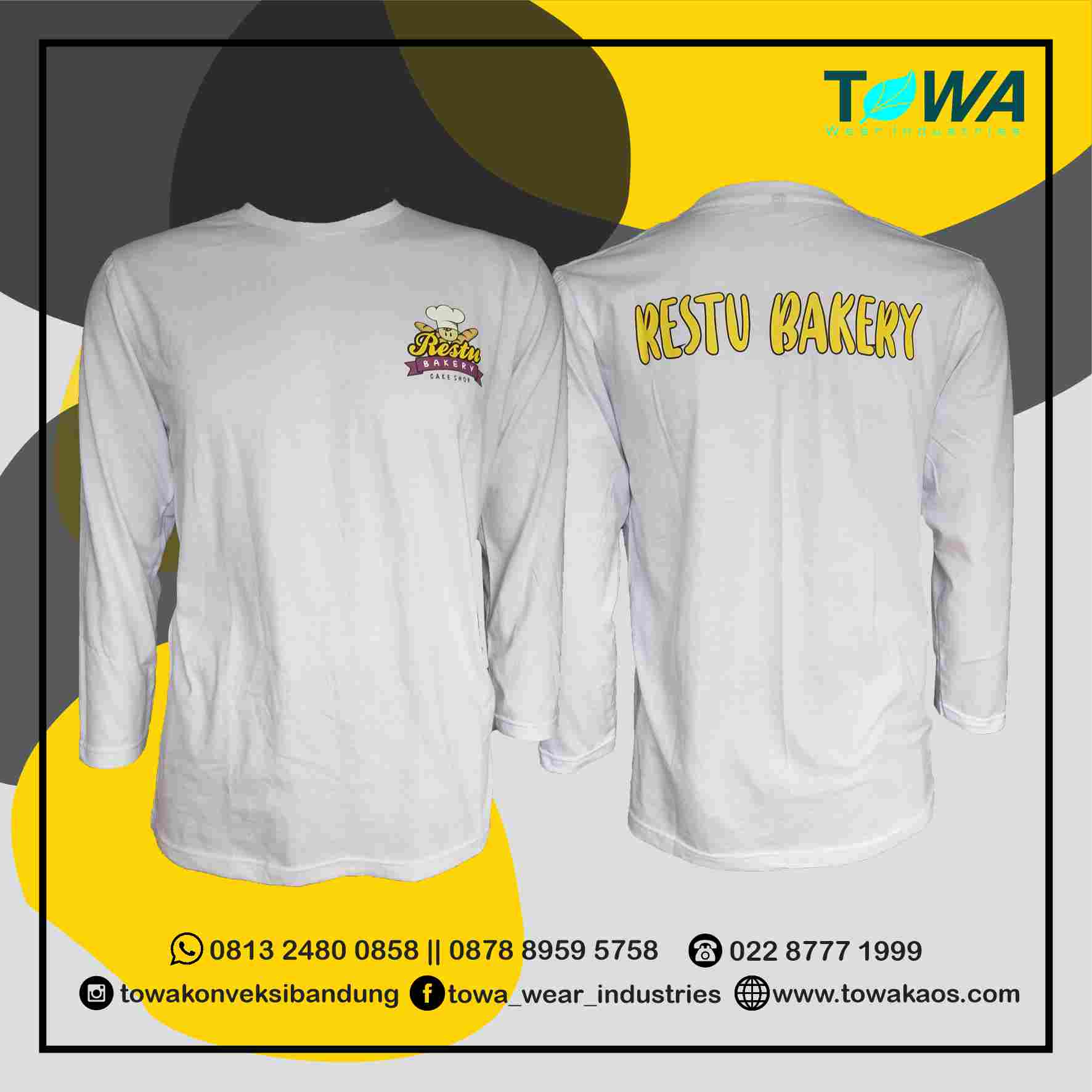baju kaos oblong baju seragam restoran restu bakery bahan cotton combed