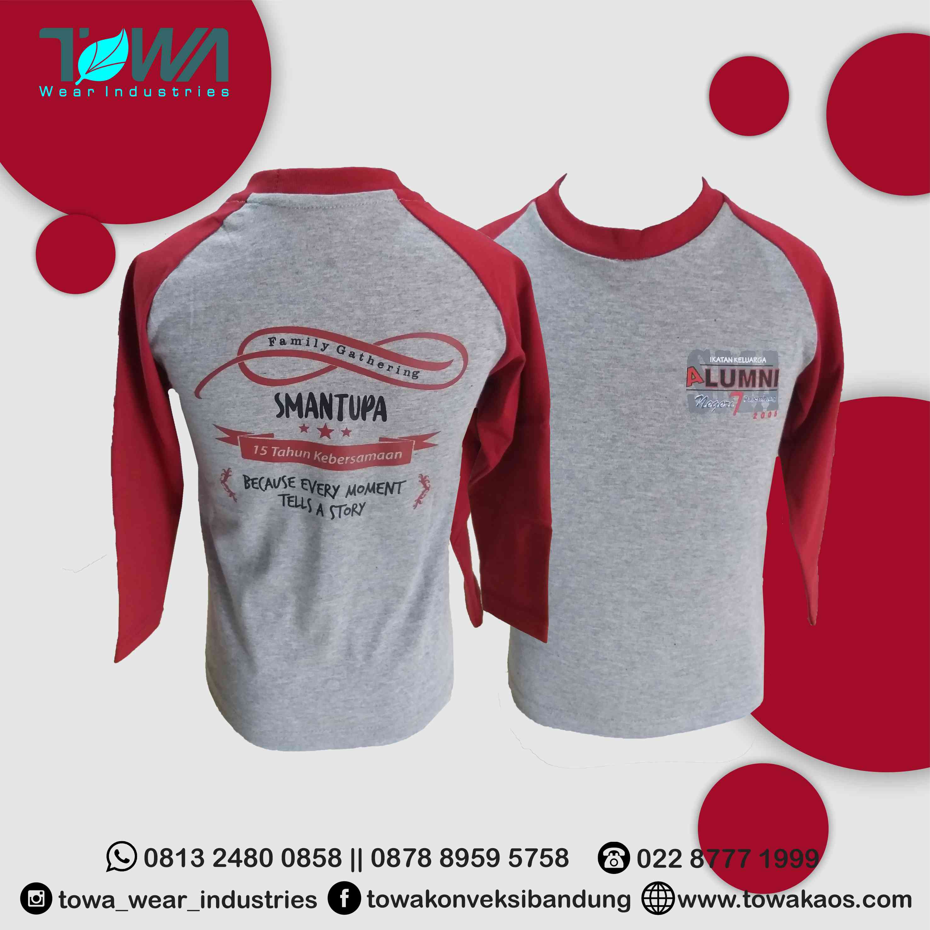 baju kaos reglan family gathering anak bahan cotton combed