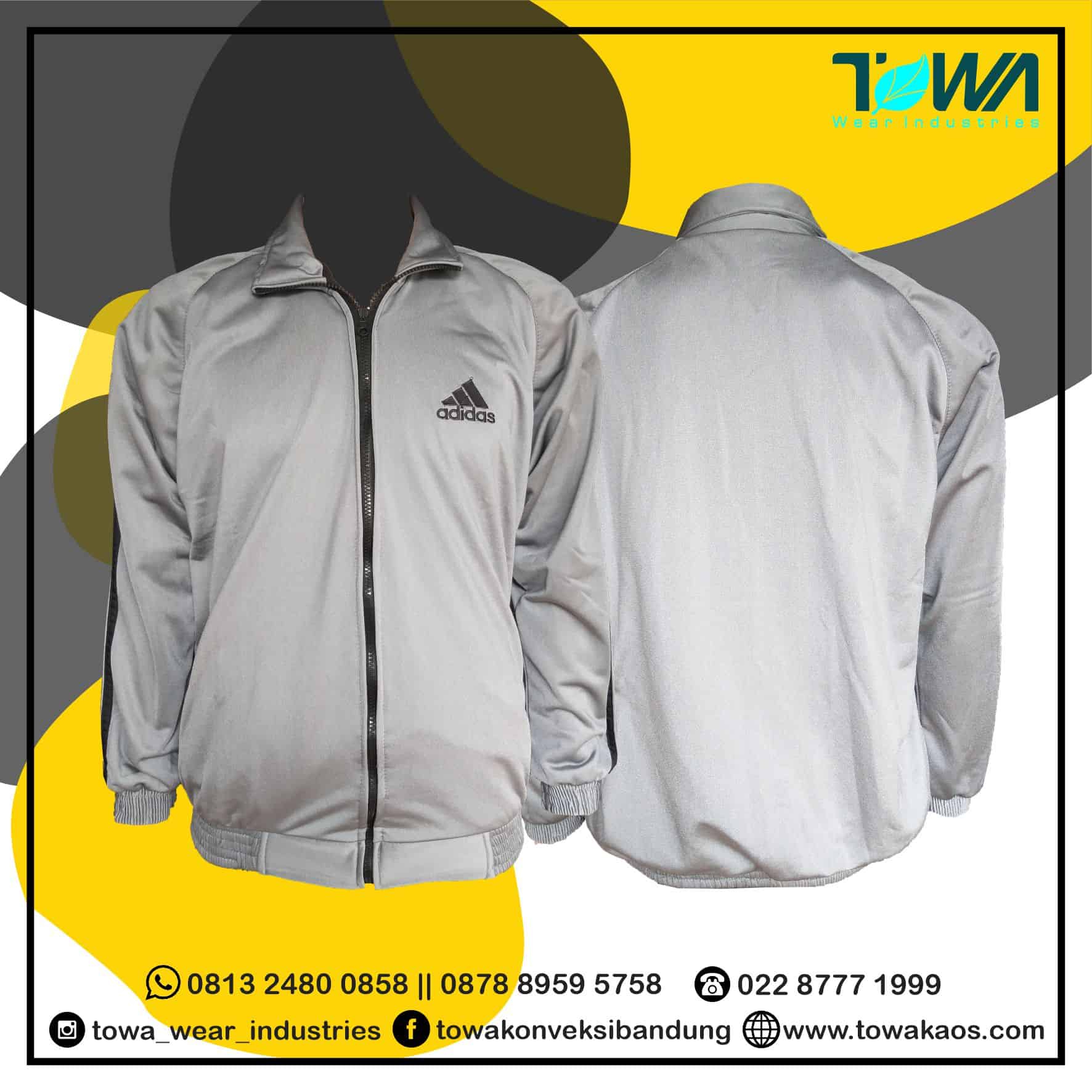 jaket abu sedang bordir adidas