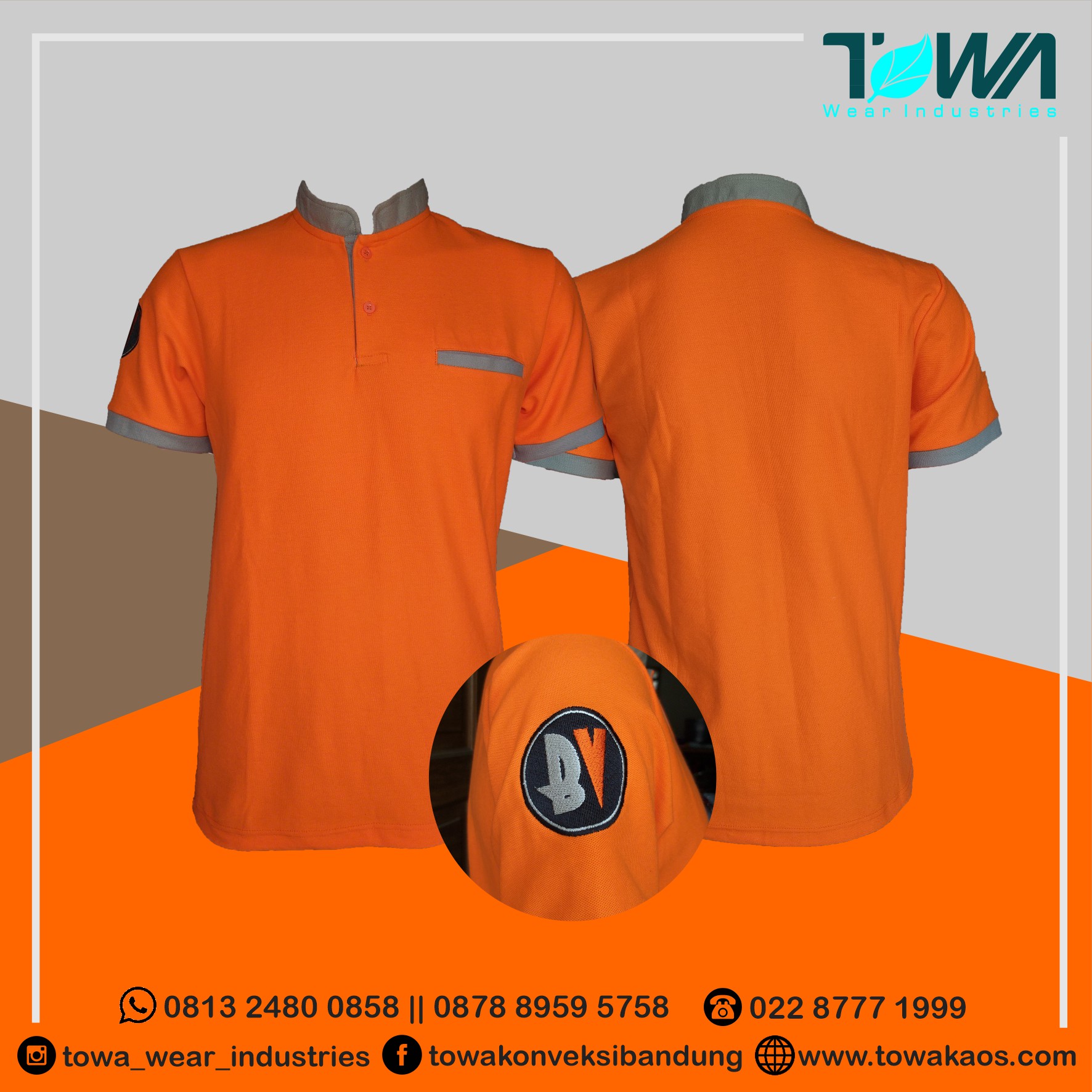 baju poloshirt baju kerah hotel boulevard manado orange