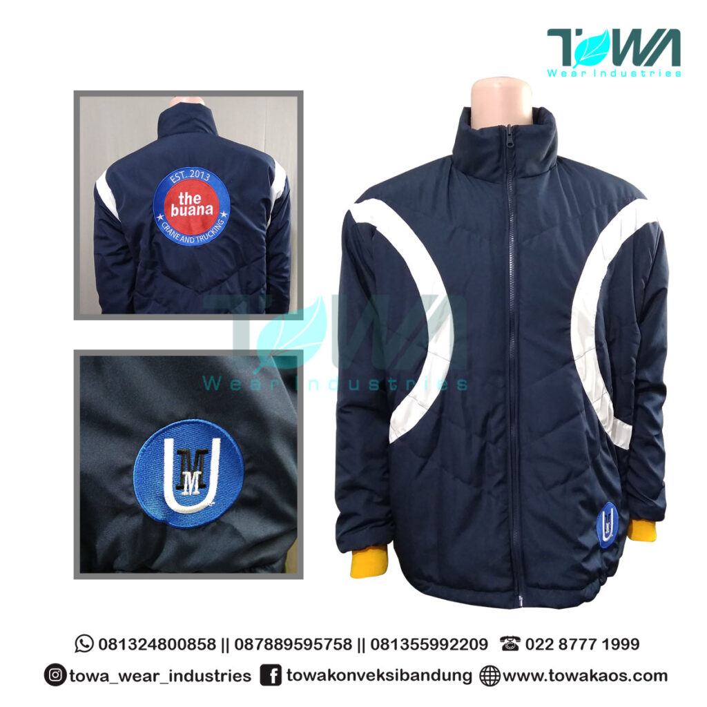 Jaket The Buanas Bahan Parasut dan Fleece Warna Navy