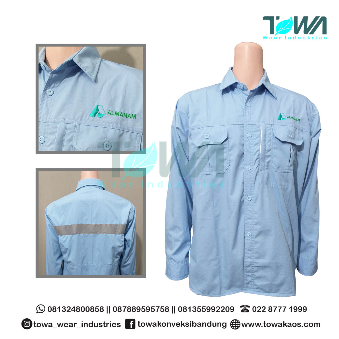 DESAIN KEMEJA LAPANGAN WARNA SOFT BAHAN RIPSTOP TAHAN SOBEKAN