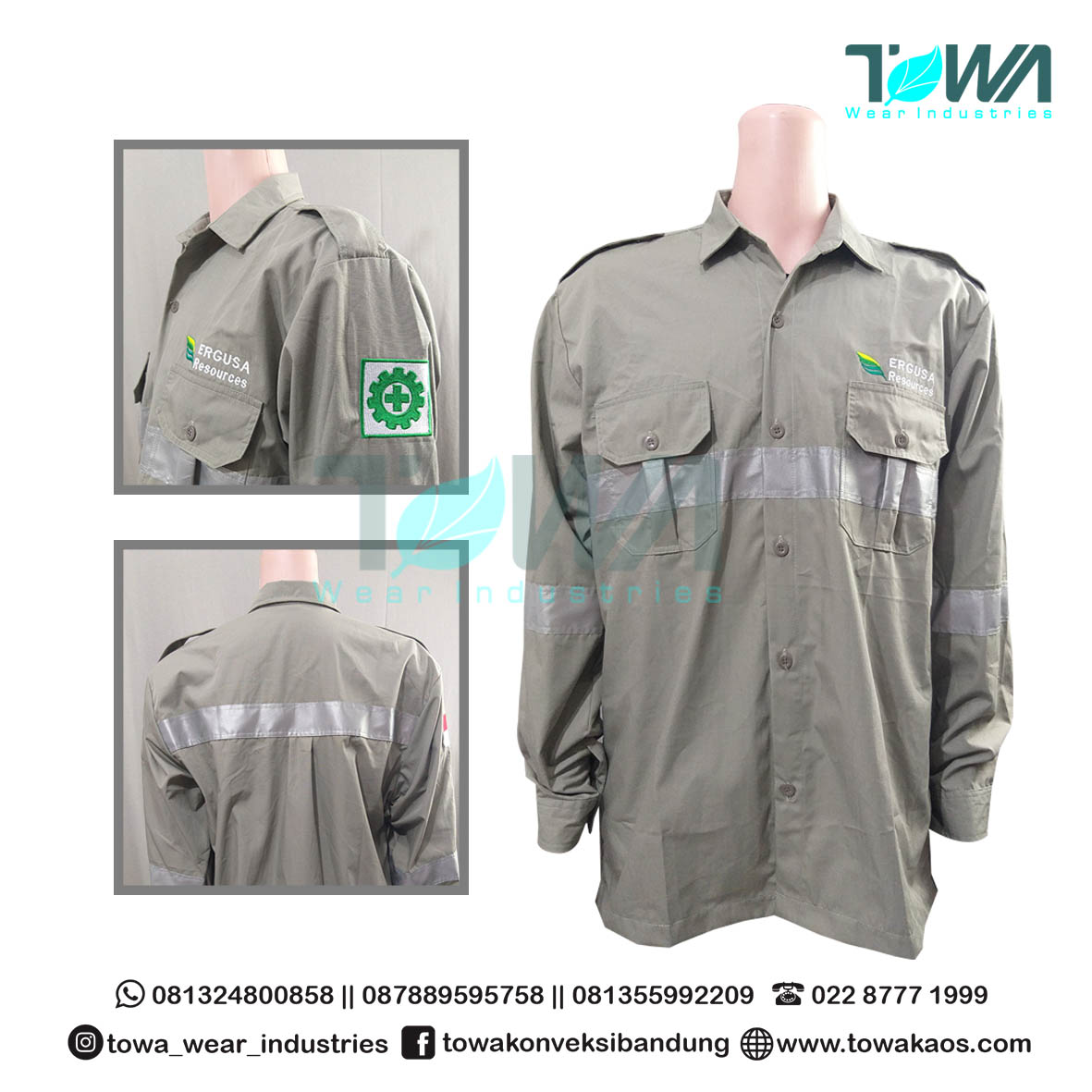 Baju Kemeja Ergusa Baju Seragam Perusahaan Bahan Ripstop