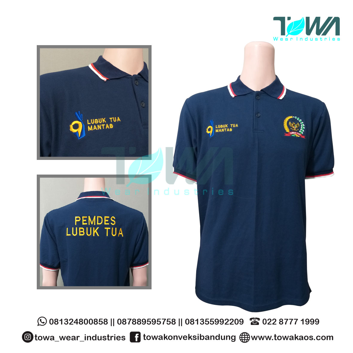 Baju Kaos Kerah Baju Poloshirt Pemdes Lubuk Tua