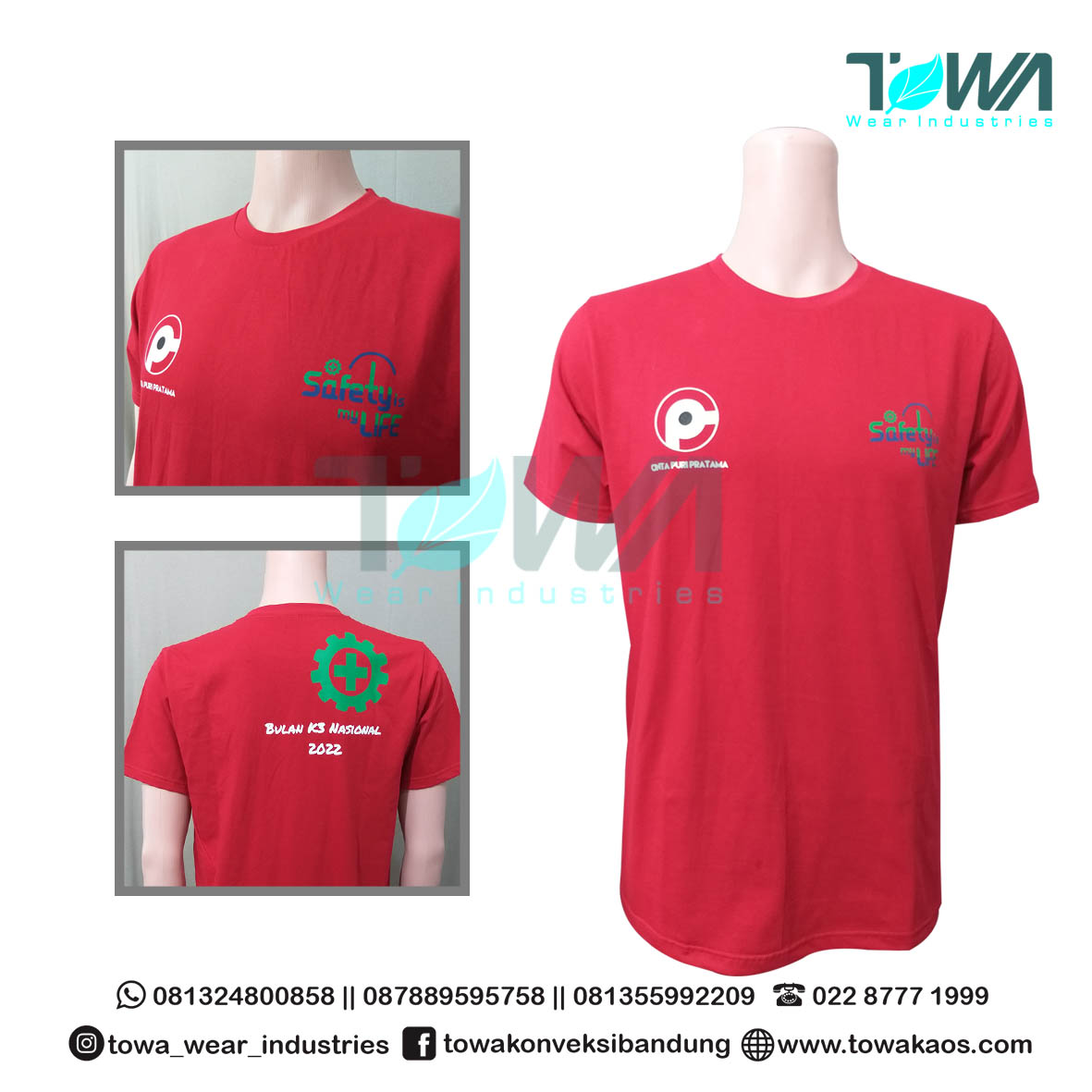 Baju Kaos Oblong Baju Event Bulan K3 Nasional Cotton Combed