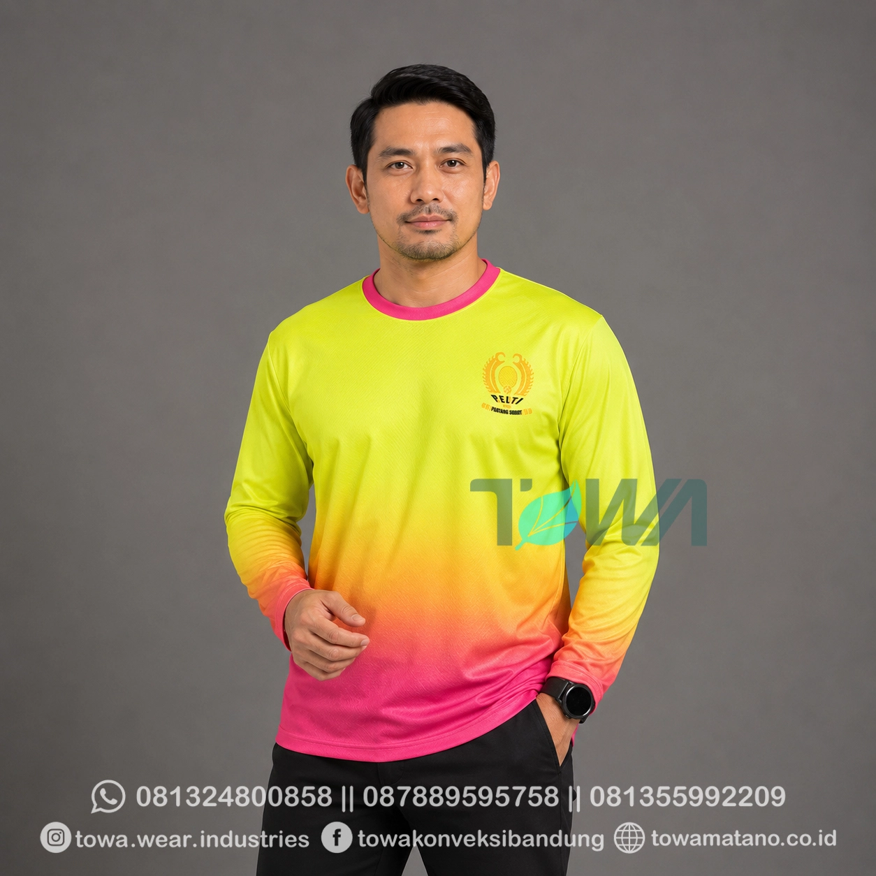Jersey Full Printing Oblong Baju Olahraga Badminton Lengan Pendek Panjang Drifit (1)