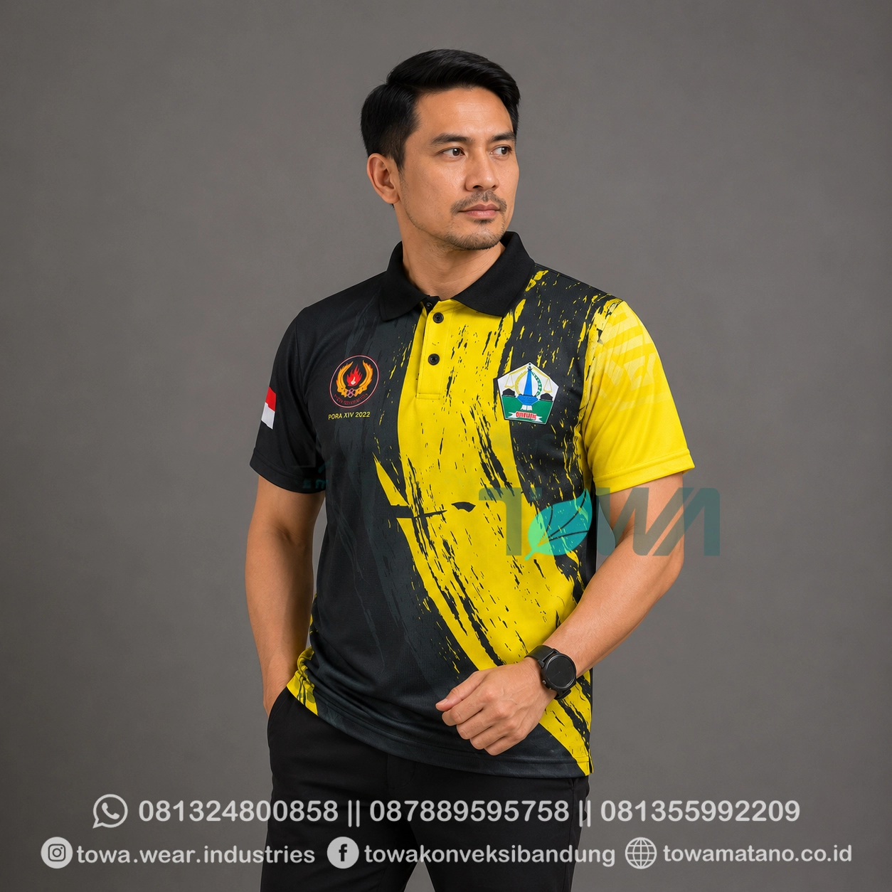 Jersey Full Printing Kerah Lengan Pendek Bahan Drifit Seragam Olahraga Peserta