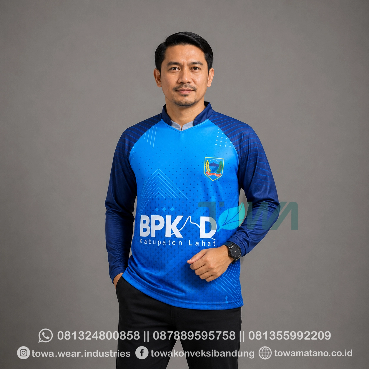 Jersey Full Printing Oblong Lengan Panjang Baju Event BPKAD Bahan Drifit