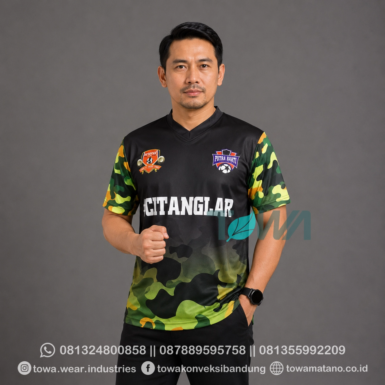Jersey Full Printing Oblong V neck Baju Olahraga Bola Futsal Pendek