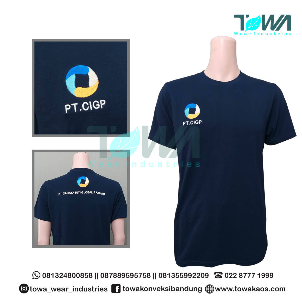 Baju Kaos Baju Seragam Perusahaan PT. CIGP Navy