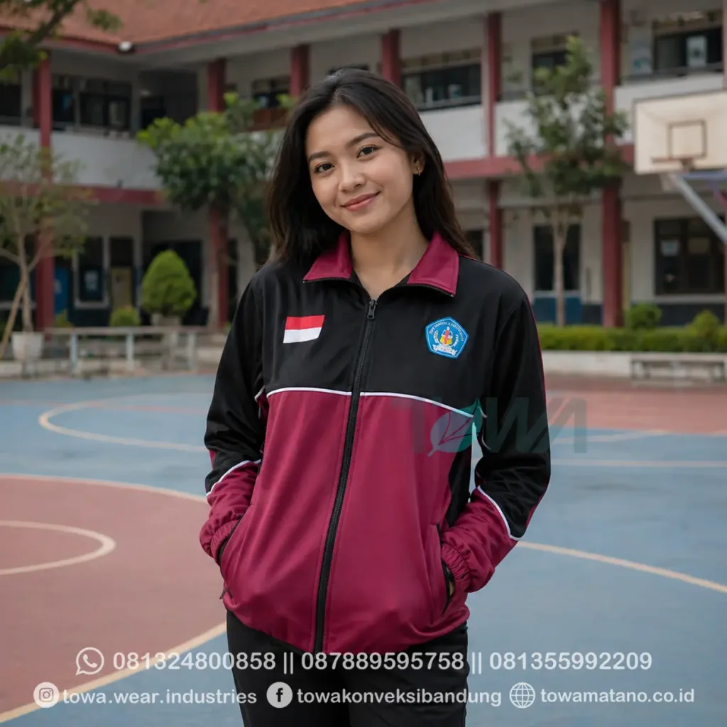 Jaket Olahraga Sekolah Universitas Bahan Lotto Bordir Logo