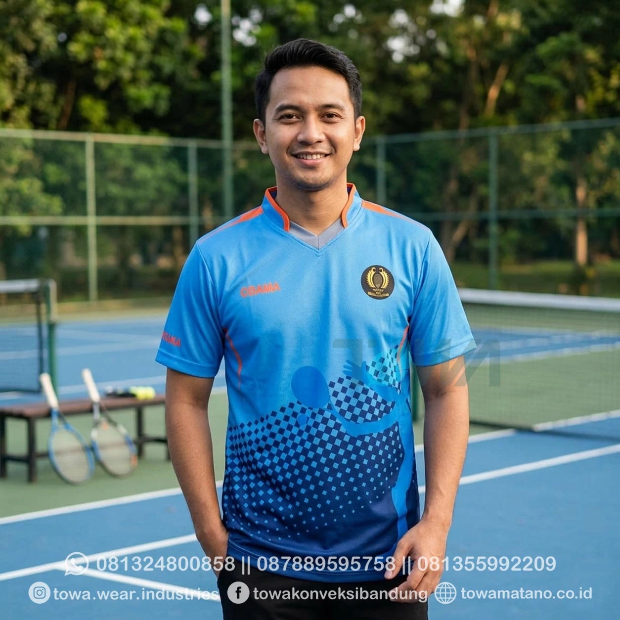 Jersey Full Printing Kerah V-neck Lengan Pendek Bahan Drifit Pelti