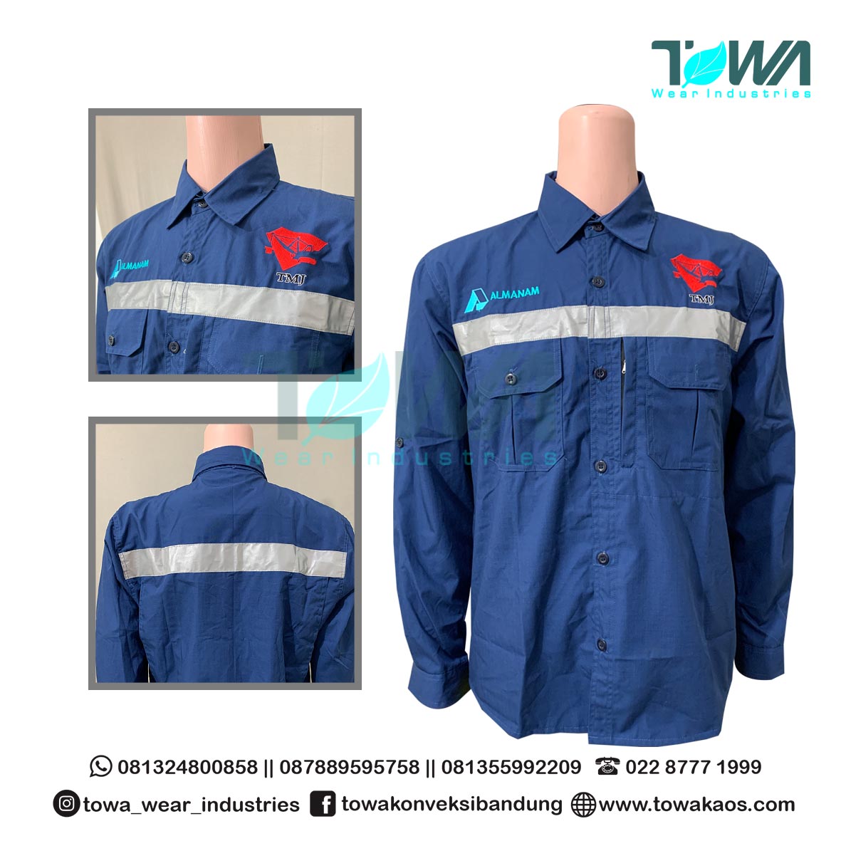 Baju Kemeja Baju Seragam Al Manam Ripstok Navy