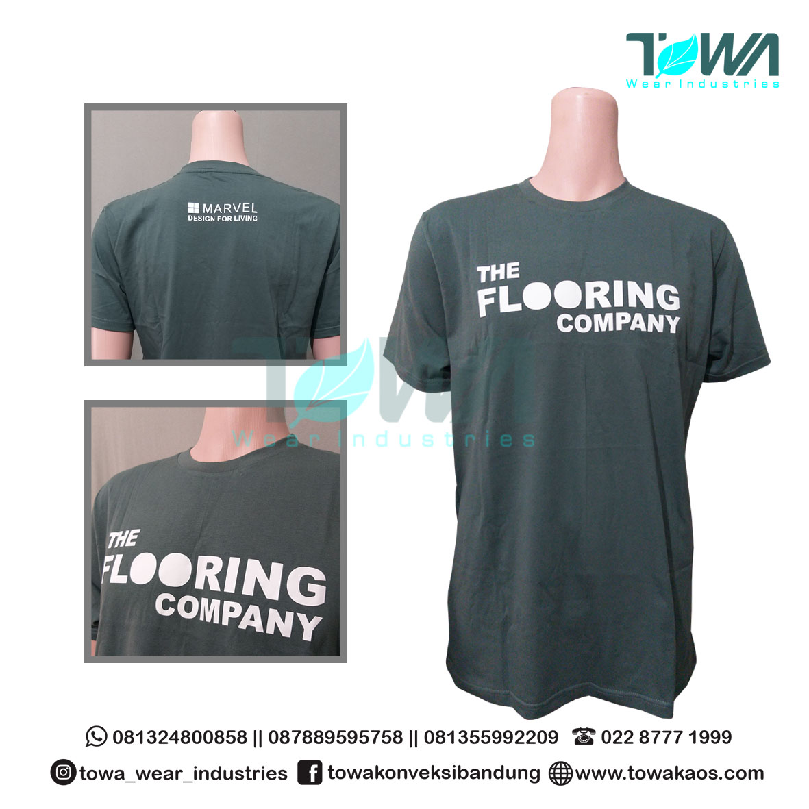 Baju Kaos Oblong Baju Perusahaan Baju Event Cotton Combed 24s Abu Tua