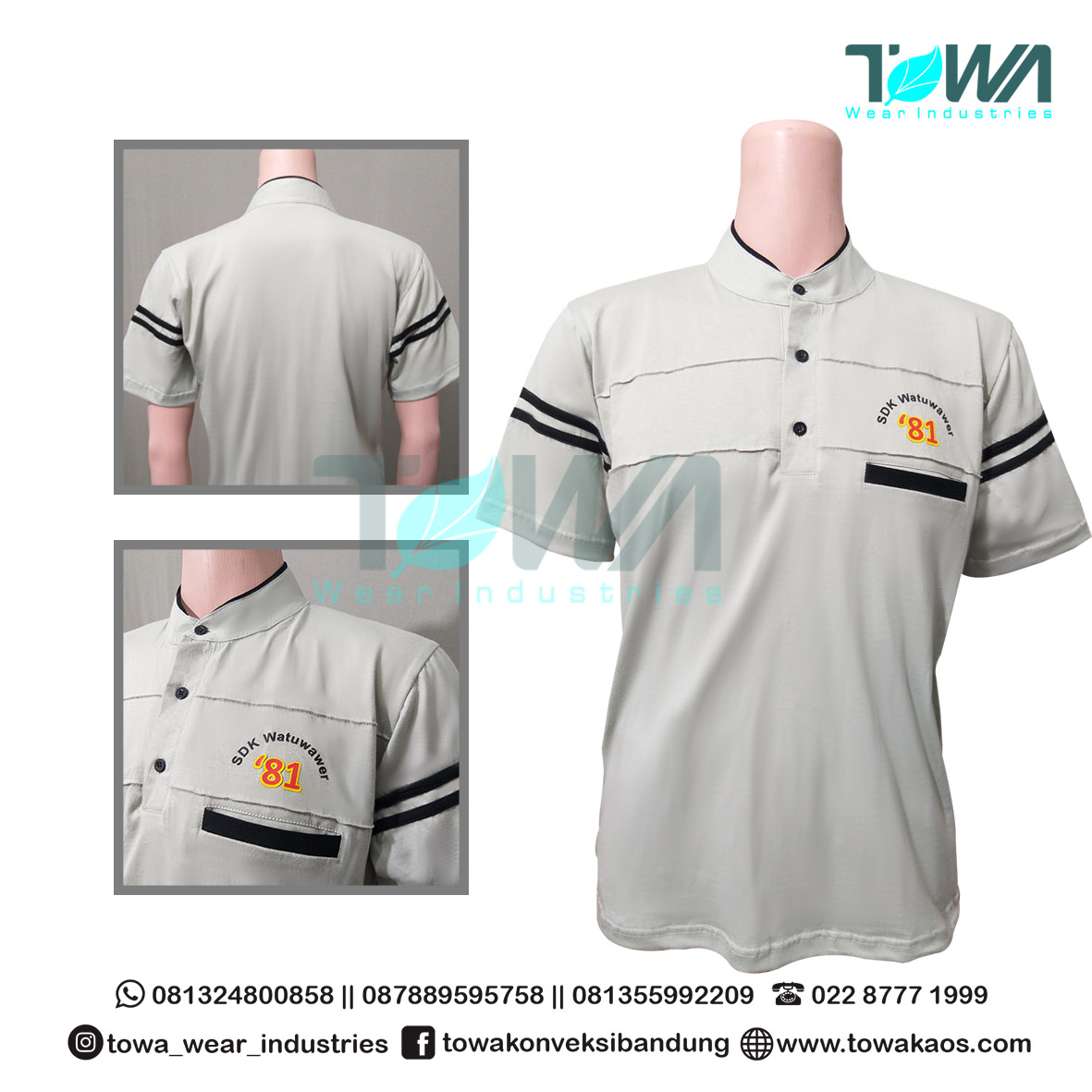 Baju Poloshirt Baju Kaos Kerah SDK Watuwawer combed 24s