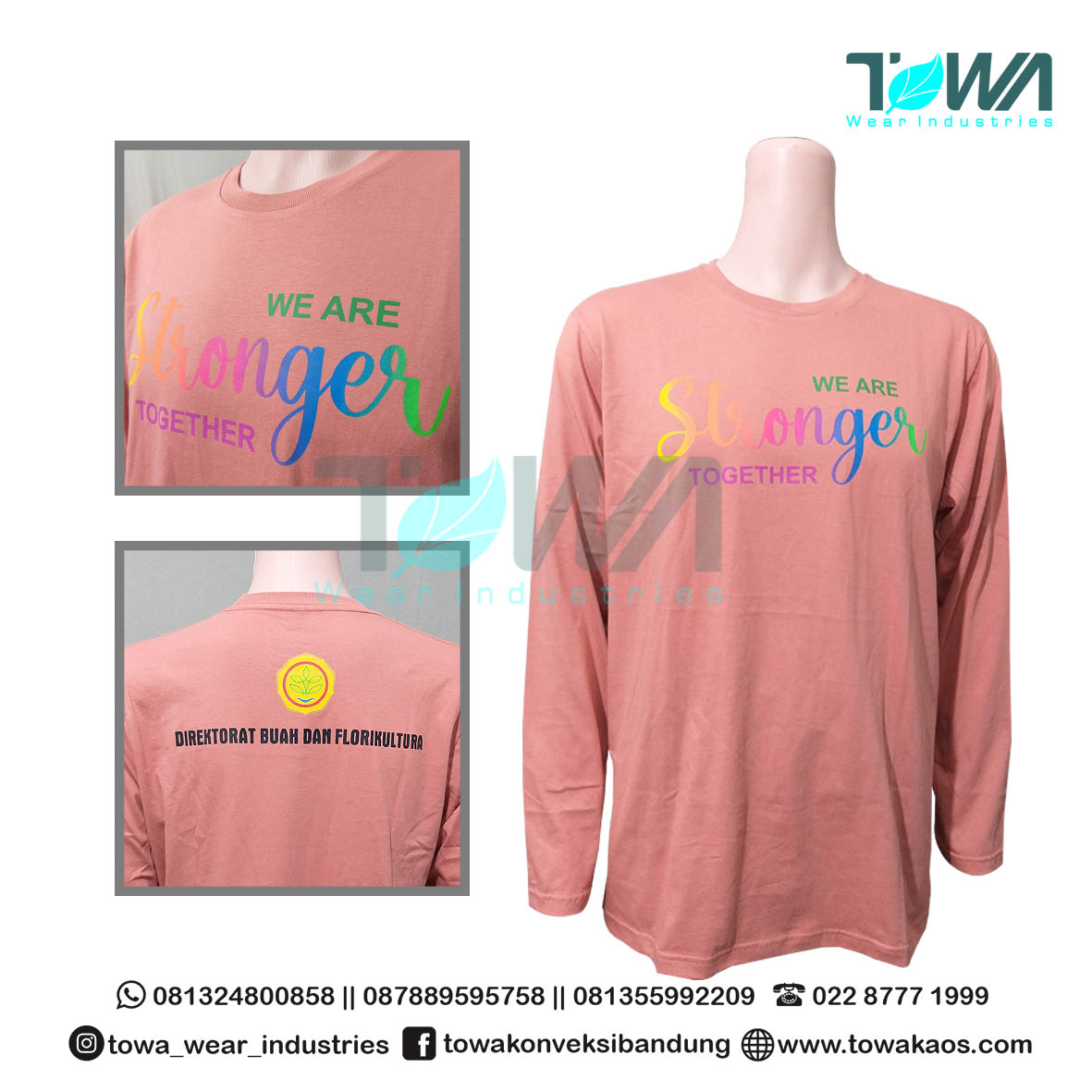 Baju Kaos Oblong Baju Seragam Kementerian Pertanian Combed Orange Bata