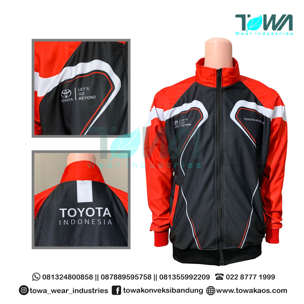 Jaket Printing Reglan Toyota Indonesia Bahan Lotto