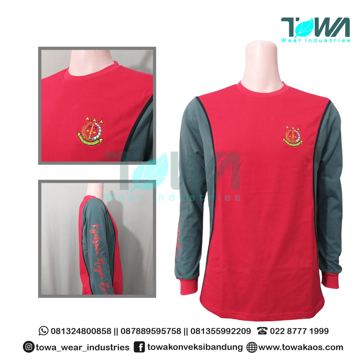 Baju Kaos Baju Seragam Event Bhakti Adhyaksa Kejaksaan Negeri Brebes Combed Merah Abu
