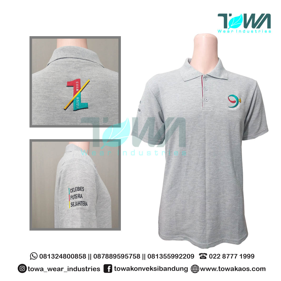 Baju Kaos Kerah Baju Poloshirt Baju Seragam CPS Abu