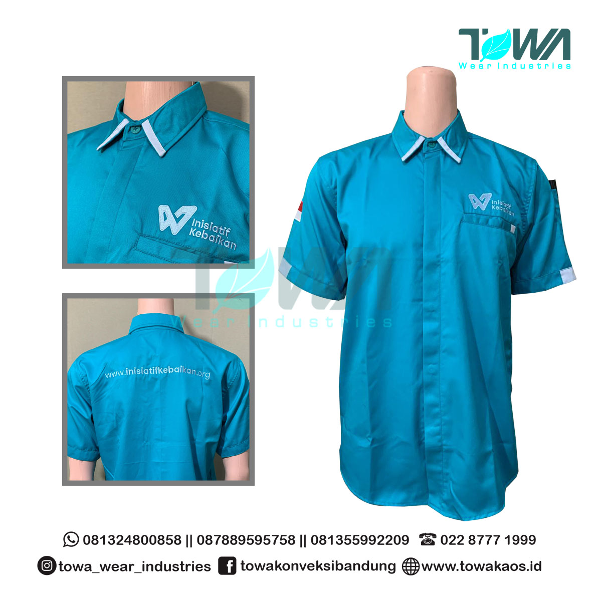 Kemeja Kantor Kemeja Bahan Drill Inisiatif Kebaikan Japan Drill Tosca