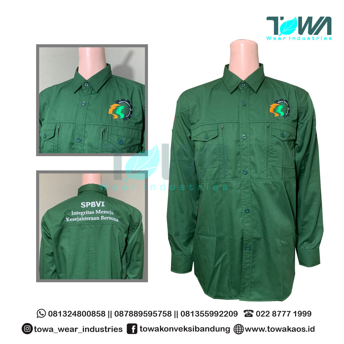 Kemeja Kantor Kemeja Lapangan Seragam Kemeja SPBVI
