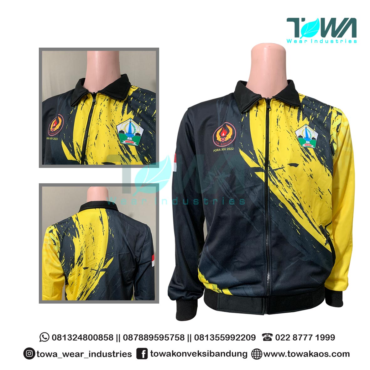 Jaket Full Printing Diadora Jaket Event PORA Kab. Bireuen Full Printing Bahan Drifit