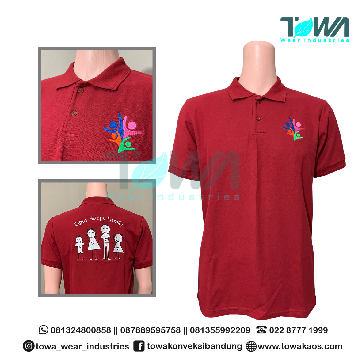 Contoh Kaos Kerah - Baju Kaos Kerah Baju Poloshirt Baju Event Family Gathering Cipus Family Maroon