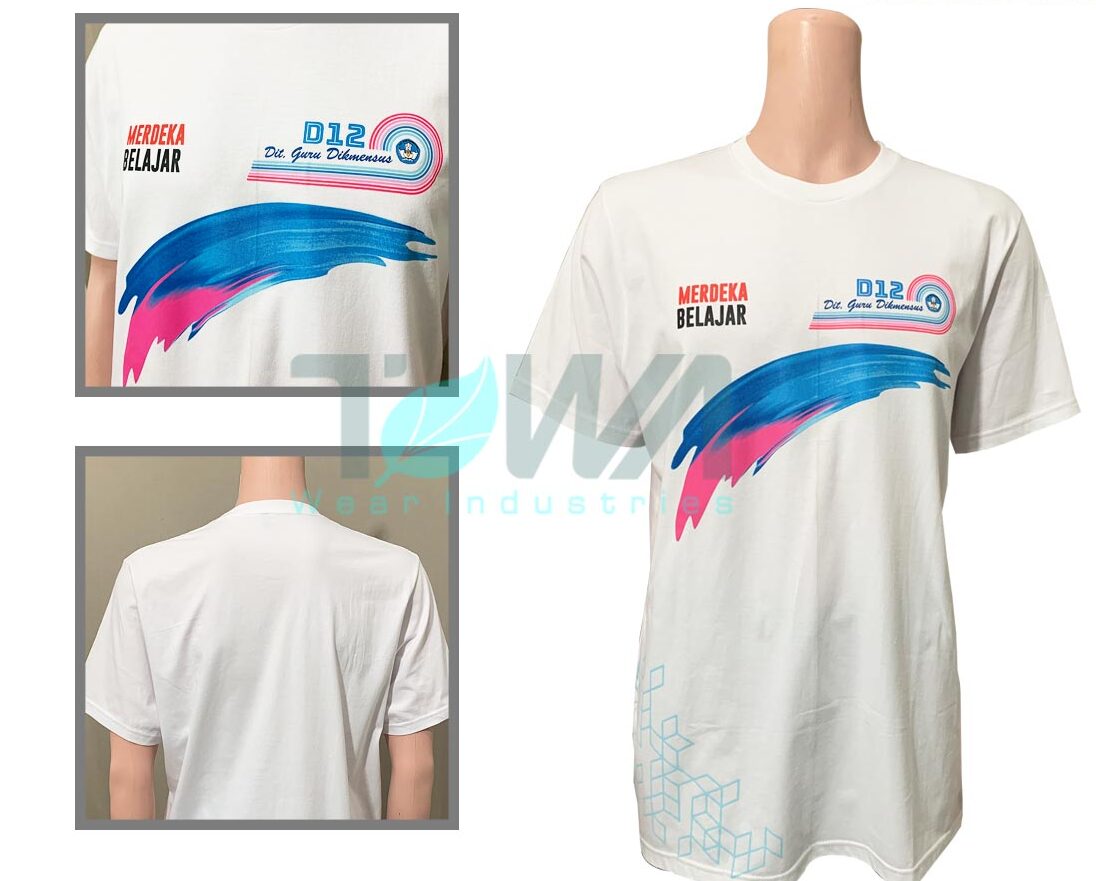 Baju Kaos Baju Event Kemendikbud Combed 24s Putih