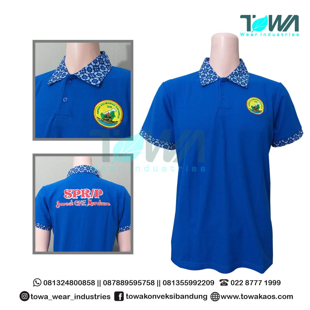 Baju Kaos Kerah Baju Poloshirt Batik Gereja Kalimantan Evangelis