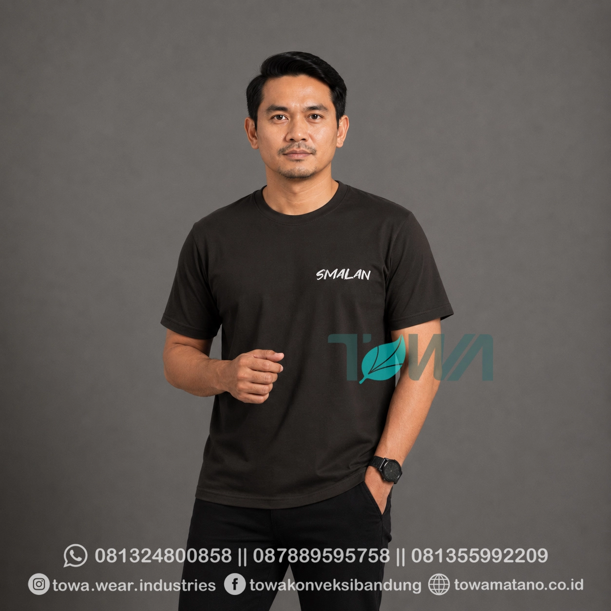 T-shirt Kaos Oblong Lengan Pendek Baju Event Bahan Cotton Combed 24s Warna Army Sablon Plastisol
