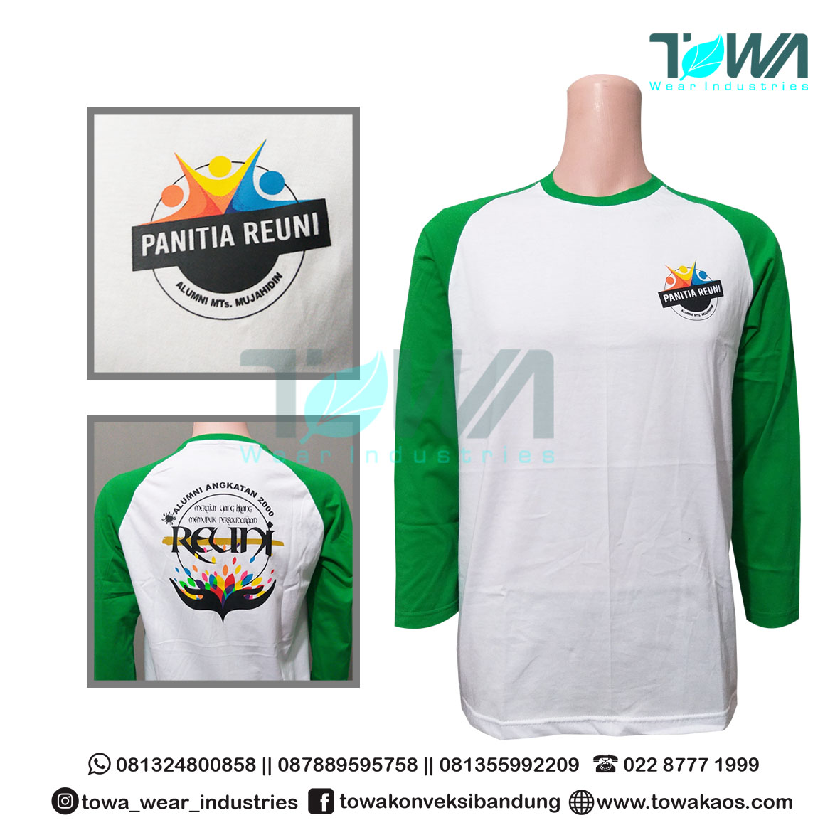 Baju Kaos Reglan Baju Event Panitia Reuni Mts. Mujahidin