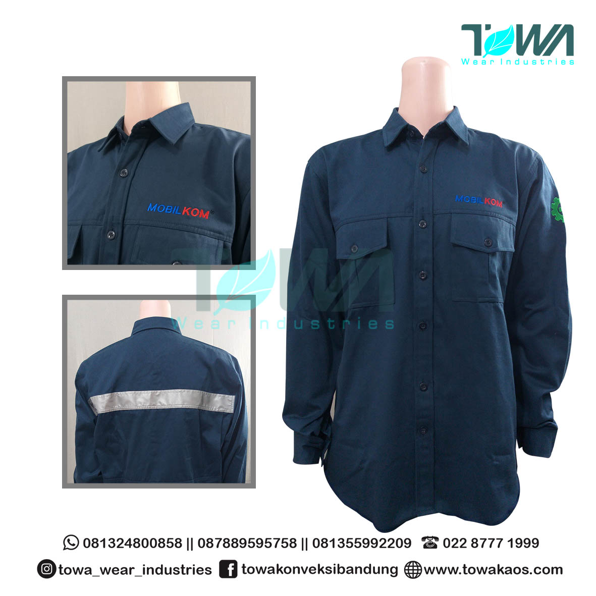 Baju Kemeja Baju Seragam Kerja Mobilkom Navy