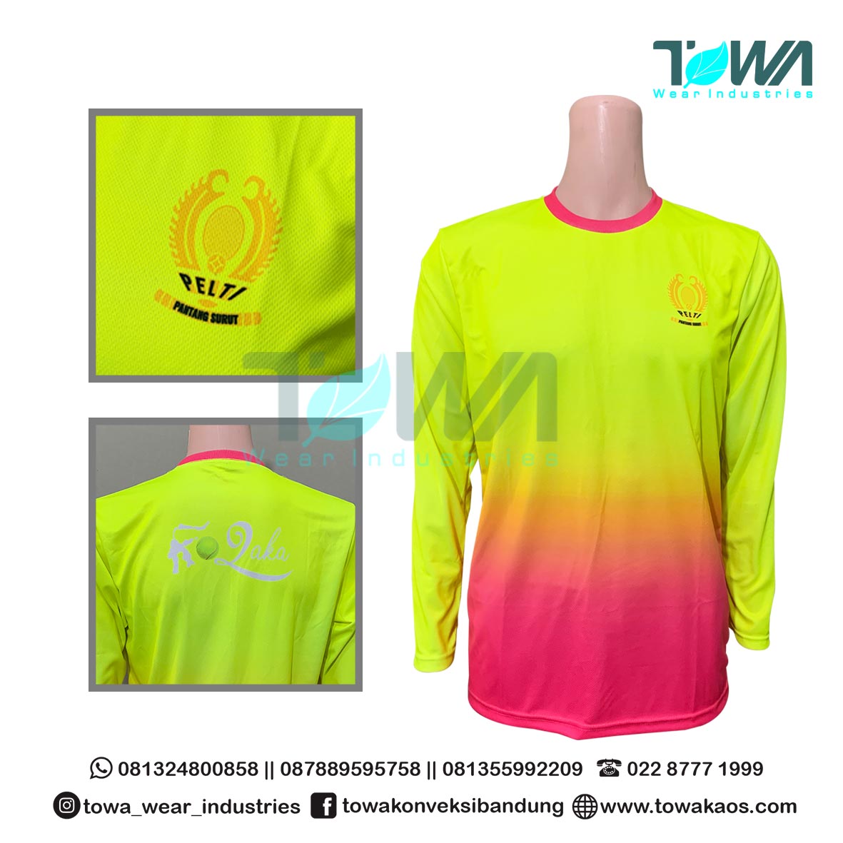 Konveksi Jersey - Baju Jersey Baju Olahraga Badminton Pelti Kolaka Full Printing Bahan Dryfit