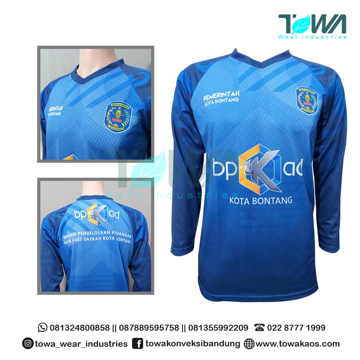 Konveksi Baju Bola - Baju Jersey Baju Event BPKAD Kota Bontang Reglan Panjang