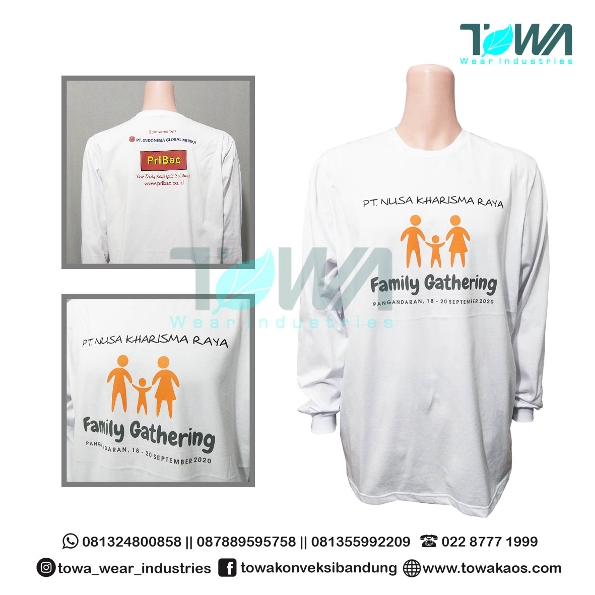 Baju Kaos Event Baju Family Gathering Lengan Panjang Bahan Cotton Combed 24s