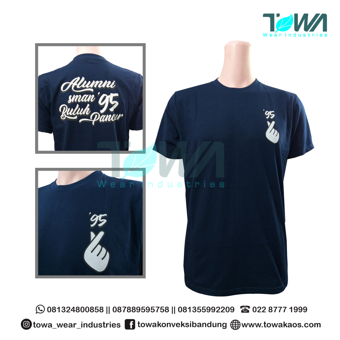 Baju Kaos Oblong Baju Event Reuni SMA Warna Navy