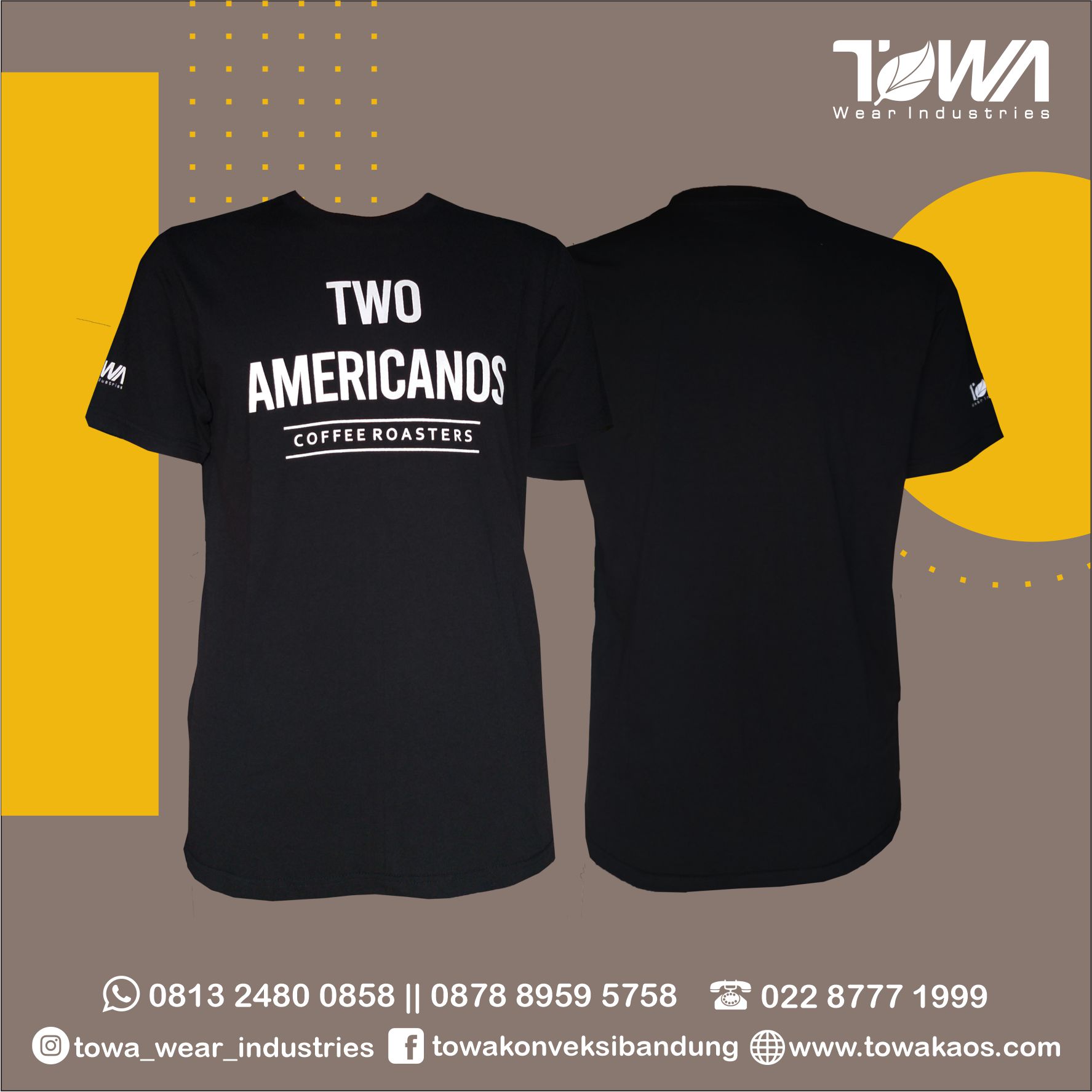 Baju Kaos Oblong Baju Seragam Cafe Two Americanos