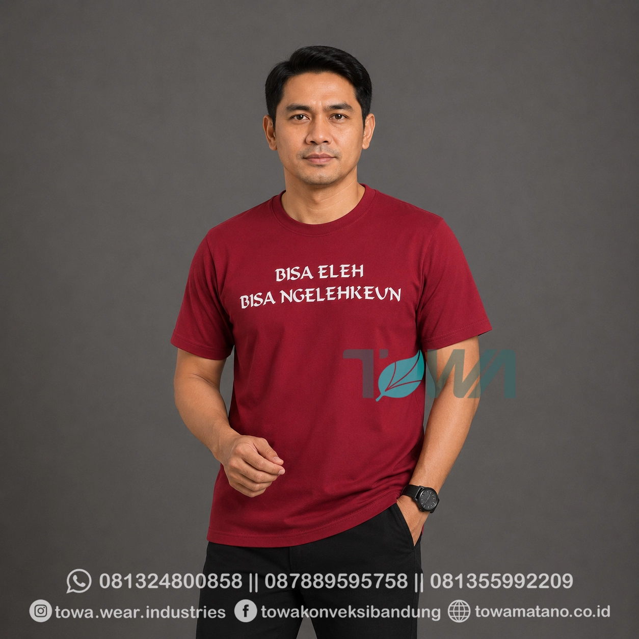 T-shirt Kaos Oblong Lengan Pendek Baju Event Modern Sra Bahan Cotton Combed 24s Warna Merah Sablon Plastisol