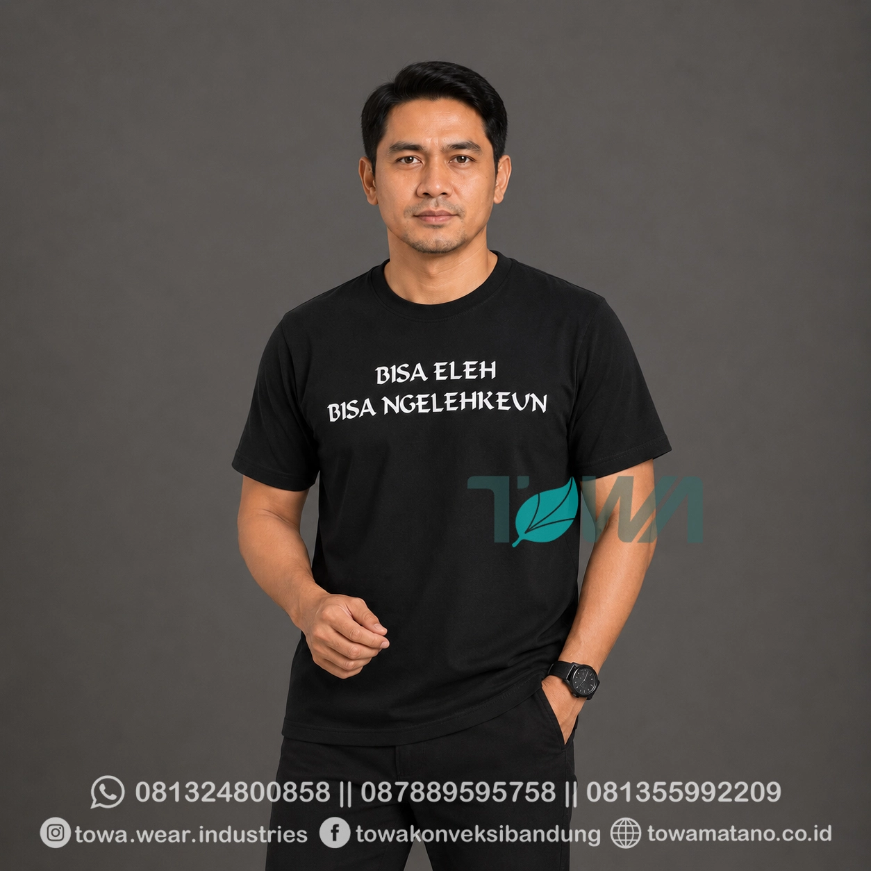 T-shirt Kaos Oblong Lengan Pendek Baju Event Modern Sra Bahan Cotton Combed 24s Warna Hitam Sablon Plastisol