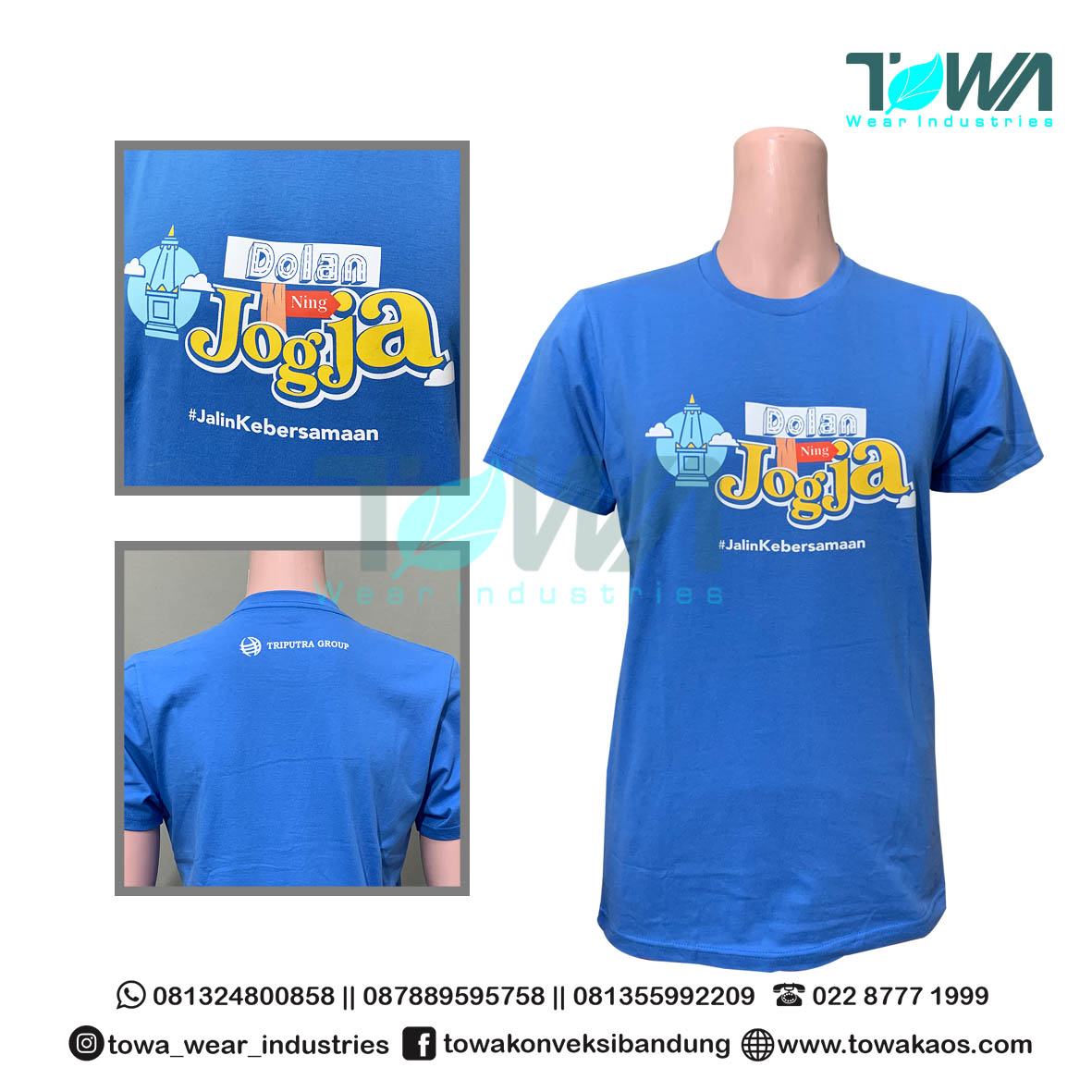 Baju Kaos Oblong Baju Event Gathering Triputra Combed Biru ITB