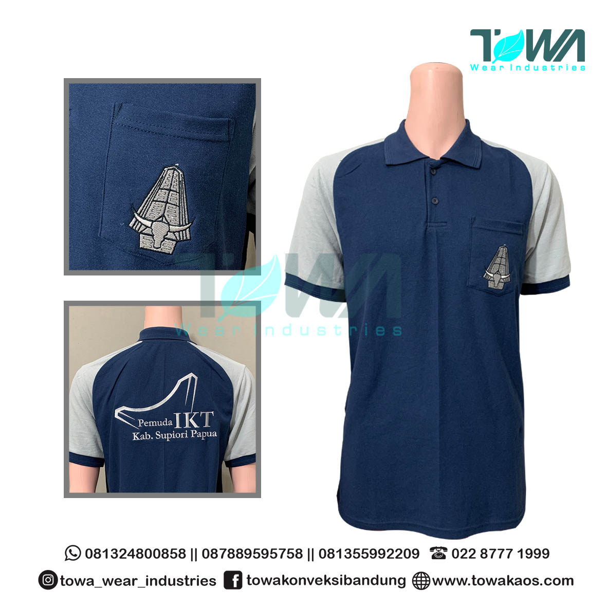 Baju Kaos Kerah Polo Berkualitas - Baju Kaos Kerah Baju Poloshirt Baju Seragam Pemuda IKT Papua