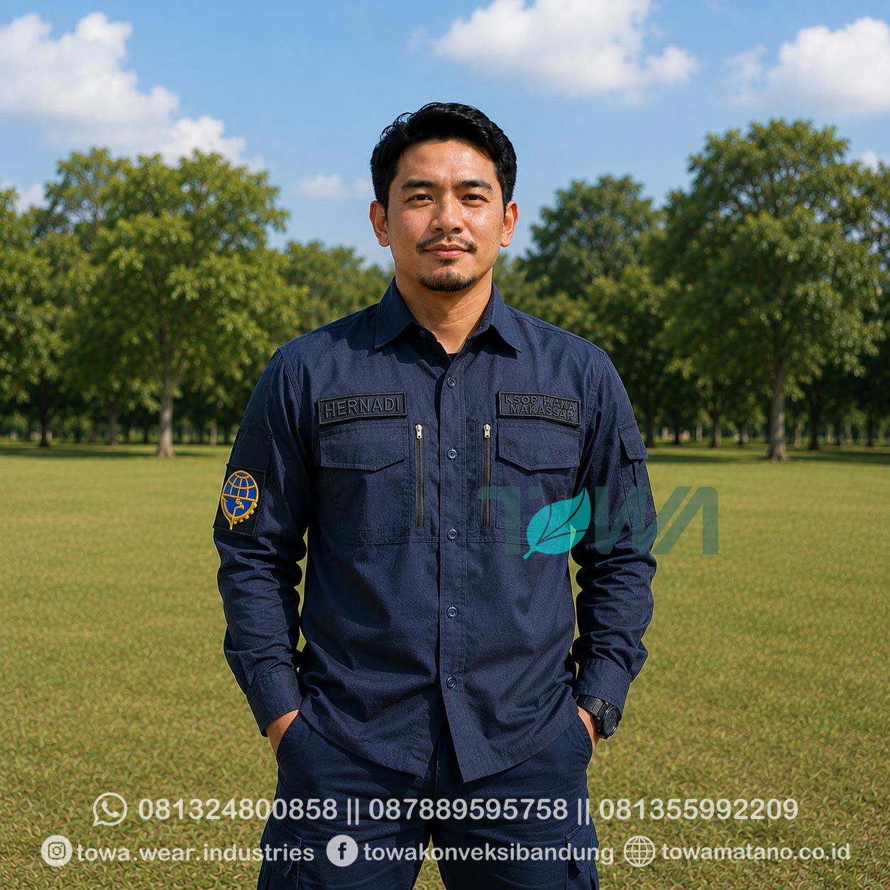 Kemeja Seragam Lapangan Lengan Panjang Bahan Ripstop Kemeja Taktikal Tactical Bordir Logo