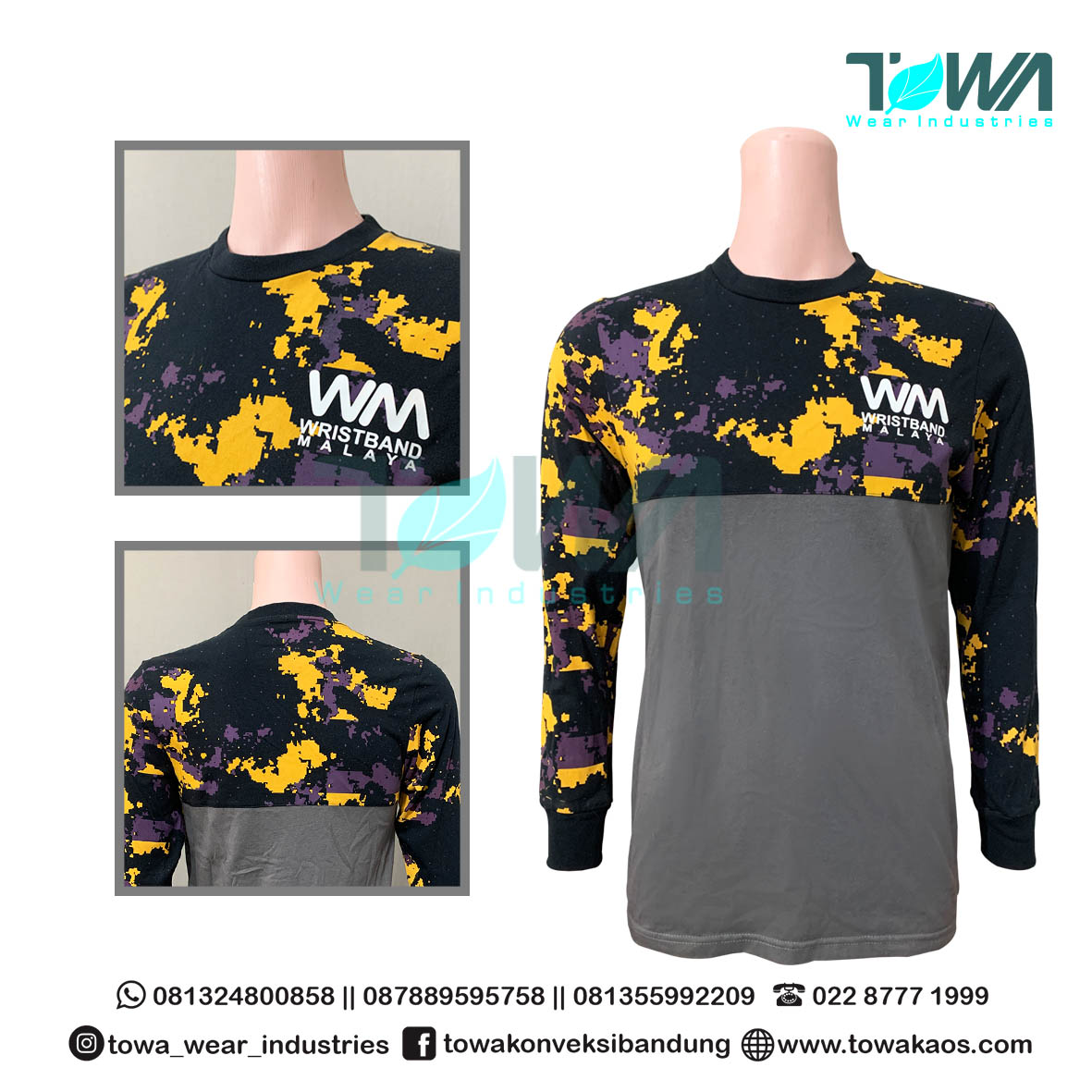 Baju Kaos Malaysia Baju Yamaha Baju Racing Abu Lengan Panjang
