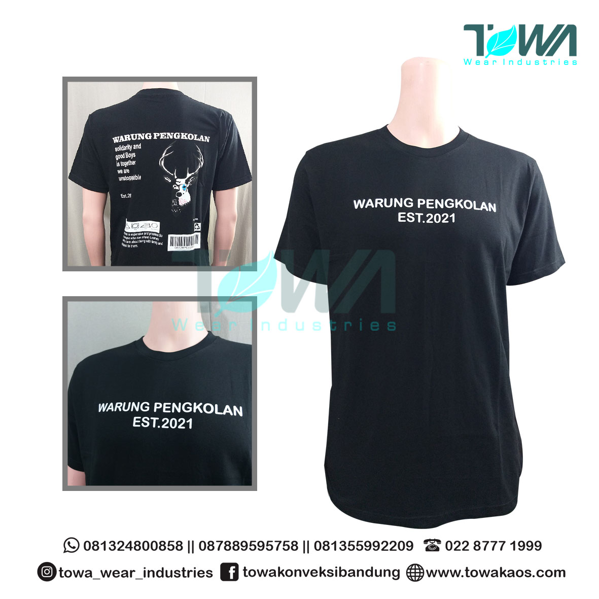 Baju Kaos Oblong Warung Pengkolan Warna Hitam