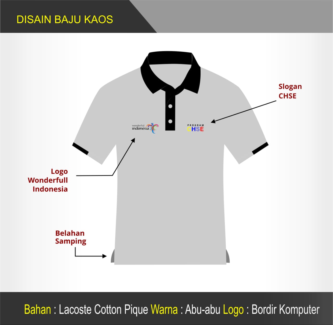 SERAGAM BAJU PROMOSI WONDERFUL INDONESIA UNTUK PROGRAM CHSE SEKTOR PARIWISATA