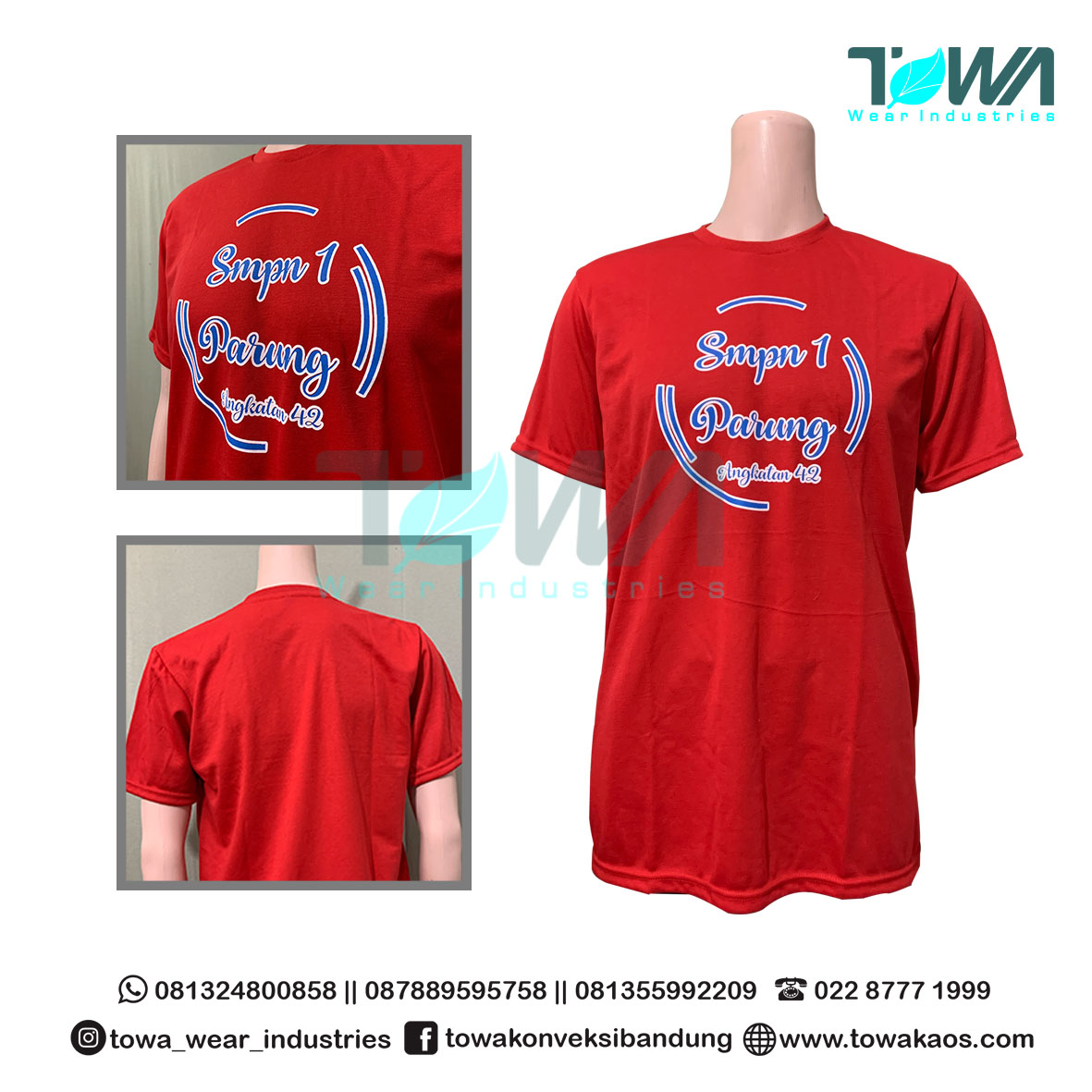 Baju Kaos Oblong Baju Event Bahan PE Double Studytour Sekolah